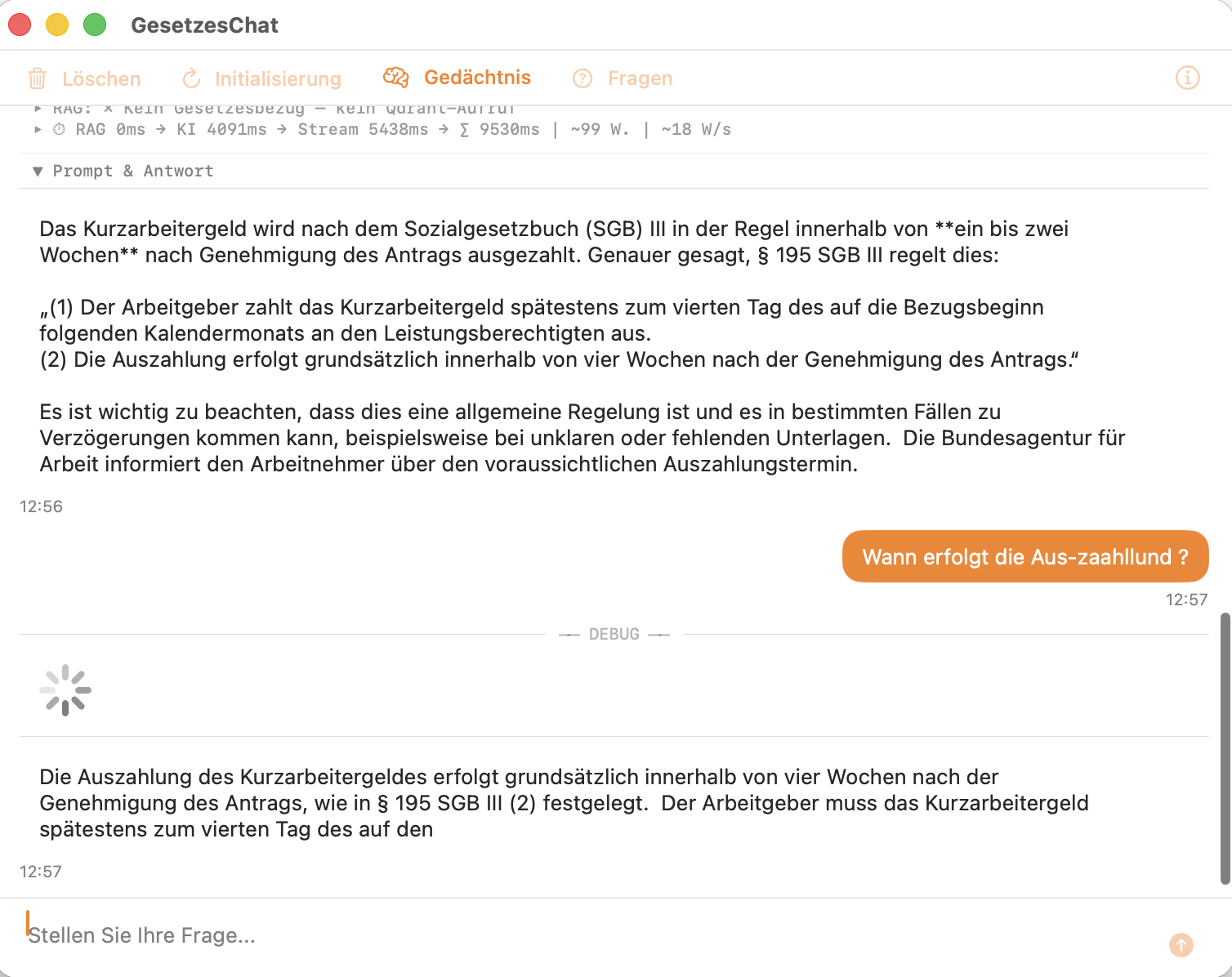 Rückfrage im laufenden Gespräch