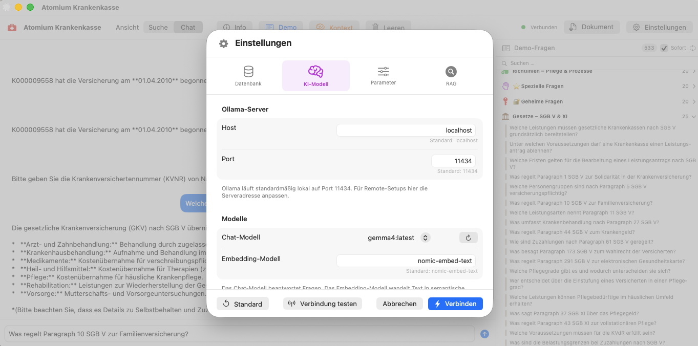 Einstellungen der macOS-App